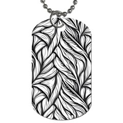 Black White Flower Texture Pattern Dog Tag (one Side) by Grandong