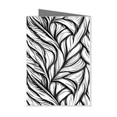 Black White Flower Texture Pattern Mini Greeting Cards (pkg Of 8)