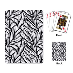 Black White Flower Texture Pattern Playing Cards Single Design (rectangle)