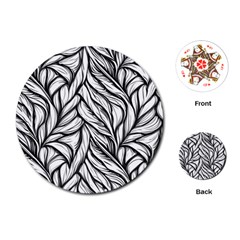 Black White Flower Texture Pattern Playing Cards Single Design (round)