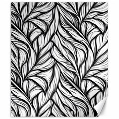 Black White Flower Texture Pattern Canvas 20  X 24 