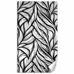 Black White Flower Texture Pattern Canvas 40  X 72  by Grandong