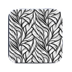 Black White Flower Texture Pattern Square Metal Box (black) by Grandong