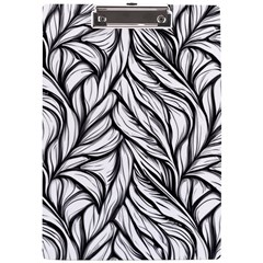 Black White Flower Texture Pattern A4 Acrylic Clipboard by Grandong