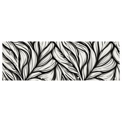 Black White Flower Texture Pattern Banner And Sign 9  X 3  by Grandong