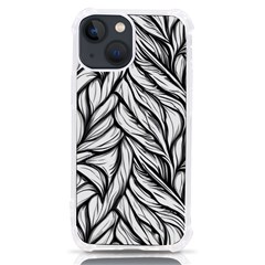 Black White Flower Texture Pattern Iphone 13 Mini Tpu Uv Print Case by Grandong