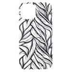 Black White Flower Texture Pattern iPhone 15 Black UV Print PC Hardshell Case Front