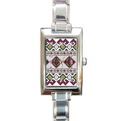 Ukrainian Folk Seamless Pattern Ethnic Ornament Border Element Traditional Rectangle Italian Charm Watch