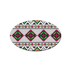 Ukrainian Folk Seamless Pattern Ethnic Ornament Border Element Traditional Sticker Oval (10 pack)