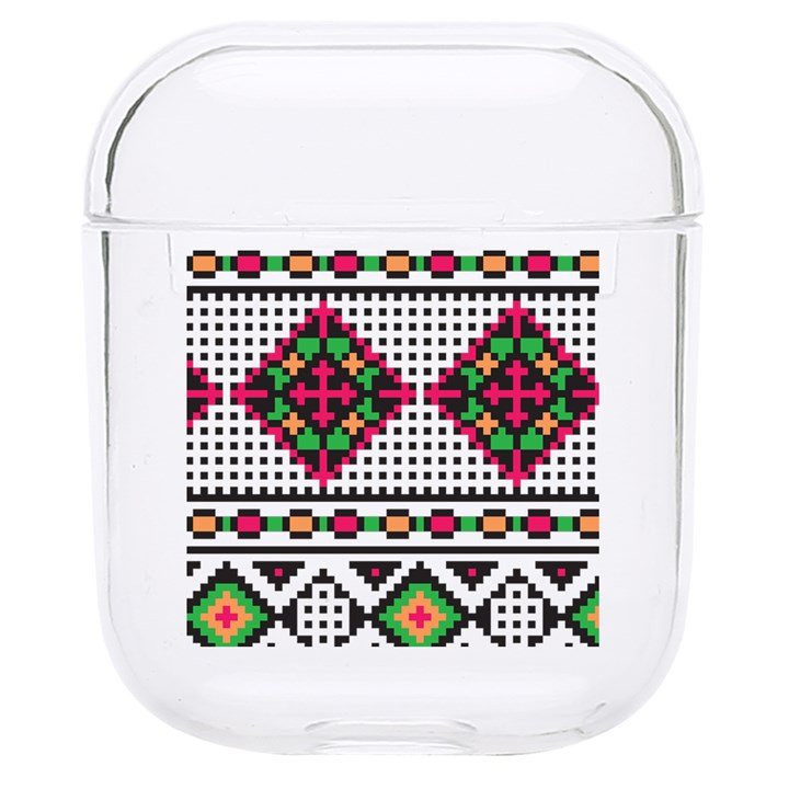 Ukrainian Folk Seamless Pattern Ethnic Ornament Border Element Traditional Hard PC AirPods 1/2 Case