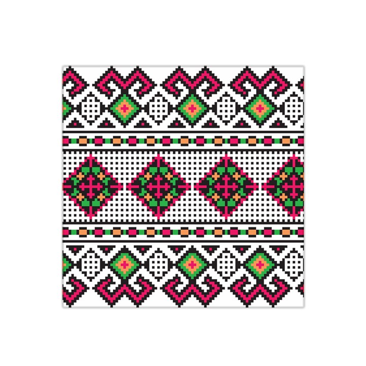 Ukrainian Folk Seamless Pattern Ethnic Ornament Border Element Traditional Satin Bandana Scarf 22  x 22 