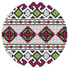 Ukrainian Folk Seamless Pattern Ethnic Ornament Border Element Traditional Round Trivet by Grandong