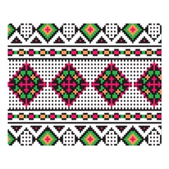 Ukrainian Folk Seamless Pattern Ethnic Ornament Border Element Traditional Premium Plush Fleece Blanket (Large)