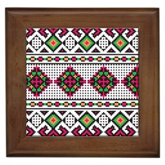 Ukrainian Folk Seamless Pattern Ethnic Ornament Border Element Traditional Framed Tile