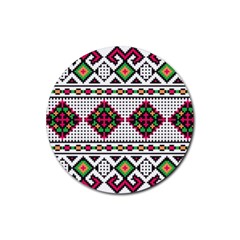 Ukrainian Folk Seamless Pattern Ethnic Ornament Border Element Traditional Rubber Round Coaster (4 Pack) by Grandong