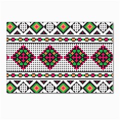 Ukrainian Folk Seamless Pattern Ethnic Ornament Border Element Traditional Postcards 5  X 7  (pkg Of 10) by Grandong