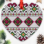 Ukrainian Folk Seamless Pattern Ethnic Ornament Border Element Traditional Heart Ornament (Two Sides) Front