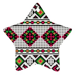 Ukrainian Folk Seamless Pattern Ethnic Ornament Border Element Traditional Star Ornament (two Sides)