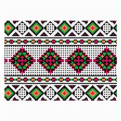 Ukrainian Folk Seamless Pattern Ethnic Ornament Border Element Traditional Large Glasses Cloth (2 Sides) by Grandong