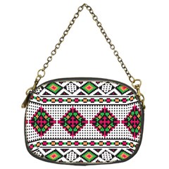 Ukrainian Folk Seamless Pattern Ethnic Ornament Border Element Traditional Chain Purse (one Side)