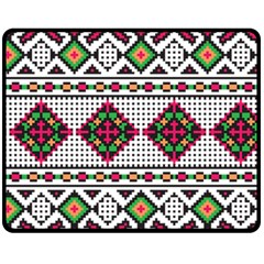 Ukrainian Folk Seamless Pattern Ethnic Ornament Border Element Traditional Fleece Blanket (medium)