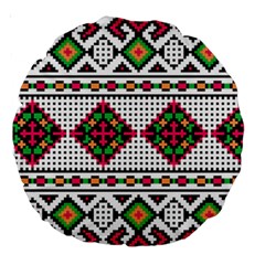 Ukrainian Folk Seamless Pattern Ethnic Ornament Border Element Traditional Large 18  Premium Round Cushions by Grandong