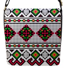 Ukrainian Folk Seamless Pattern Ethnic Ornament Border Element Traditional Flap Closure Messenger Bag (s) by Grandong