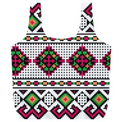 Ukrainian Folk Seamless Pattern Ethnic Ornament Border Element Traditional Full Print Recycle Bag (xl)