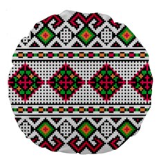 Ukrainian Folk Seamless Pattern Ethnic Ornament Border Element Traditional Large 18  Premium Flano Round Cushions