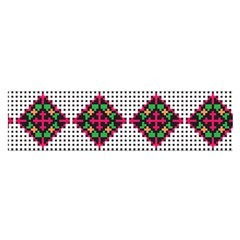 Ukrainian Folk Seamless Pattern Ethnic Ornament Border Element Traditional Oblong Satin Scarf (16  X 60 )