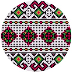 Ukrainian Folk Seamless Pattern Ethnic Ornament Border Element Traditional Uv Print Round Tile Coaster