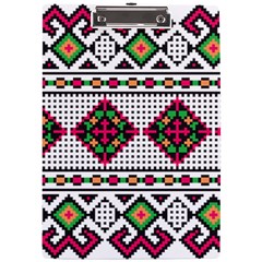 Ukrainian Folk Seamless Pattern Ethnic Ornament Border Element Traditional A4 Acrylic Clipboard by Grandong