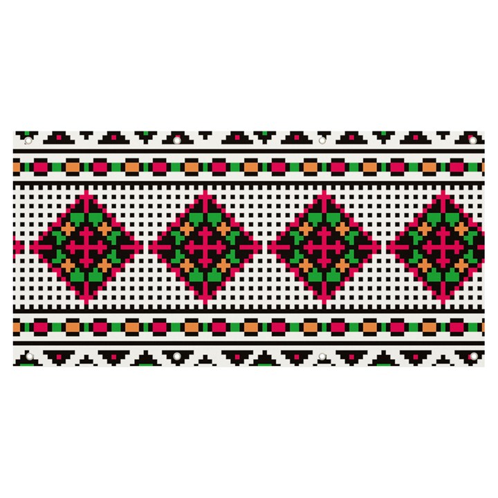 Ukrainian Folk Seamless Pattern Ethnic Ornament Border Element Traditional Banner and Sign 8  x 4 