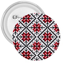 Ukrainian Folk Seamless Pattern Ornament Ethnic Ornament Border Element Traditional Art 3  Buttons by Grandong