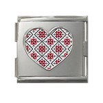 Ukrainian Folk Seamless Pattern Ornament Ethnic Ornament Border Element Traditional Art Mega Link Heart Italian Charm (18mm) Front