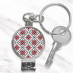 Ukrainian Folk Seamless Pattern Ornament Ethnic Ornament Border Element Traditional Art Nail Clippers Key Chain by Grandong