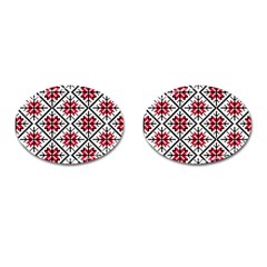 Ukrainian Folk Seamless Pattern Ornament Ethnic Ornament Border Element Traditional Art Cufflinks (oval) by Grandong