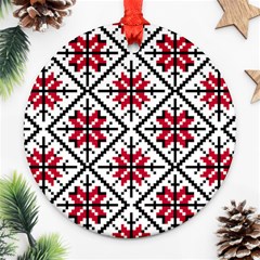 Ukrainian Folk Seamless Pattern Ornament Ethnic Ornament Border Element Traditional Art Round Ornament (two Sides)