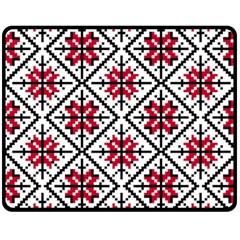 Ukrainian Folk Seamless Pattern Ornament Ethnic Ornament Border Element Traditional Art Two Sides Fleece Blanket (medium) by Grandong