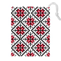 Ukrainian Folk Seamless Pattern Ornament Ethnic Ornament Border Element Traditional Art Drawstring Pouch (5xl)