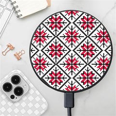 Ukrainian Folk Seamless Pattern Ornament Ethnic Ornament Border Element Traditional Art Wireless Fast Charger(black) by Grandong