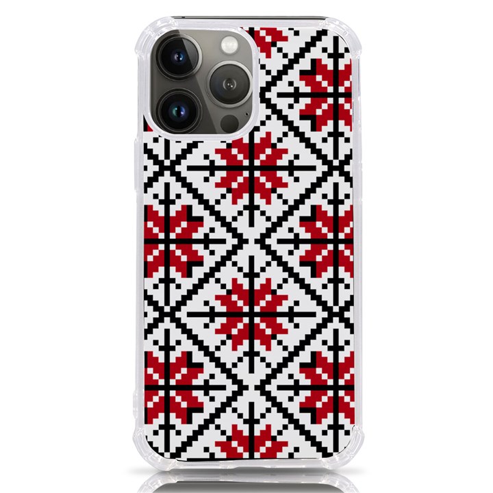 Ukrainian Folk Seamless Pattern Ornament Ethnic Ornament Border Element Traditional Art iPhone 13 Pro Max TPU UV Print Case