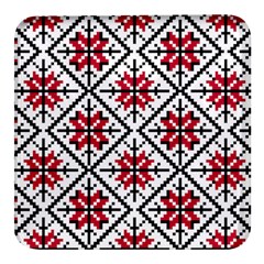 Ukrainian Folk Seamless Pattern Ornament Ethnic Ornament Border Element Traditional Art Square Glass Fridge Magnet (4 Pack) by Grandong