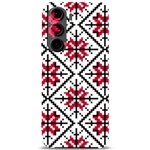 Ukrainian Folk Seamless Pattern Ornament Ethnic Ornament Border Element Traditional Art Samsung Galaxy S24 Plus 6.7 Inch Black TPU UV Case Front