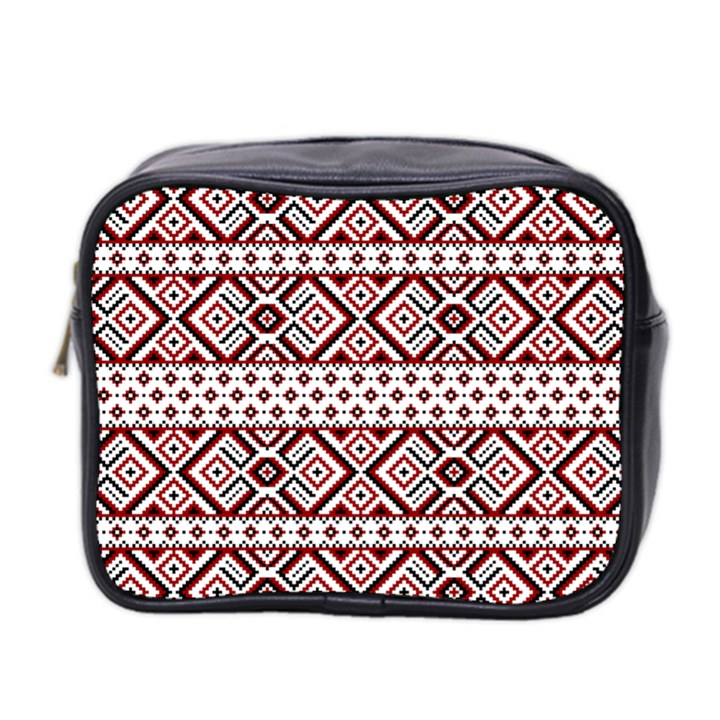 Illustration Of Ukrainian Folk Seamless Pattern Ornament Mini Toiletries Bag (Two Sides)