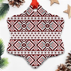 Illustration Of Ukrainian Folk Seamless Pattern Ornament Snowflake Ornament (two Sides)