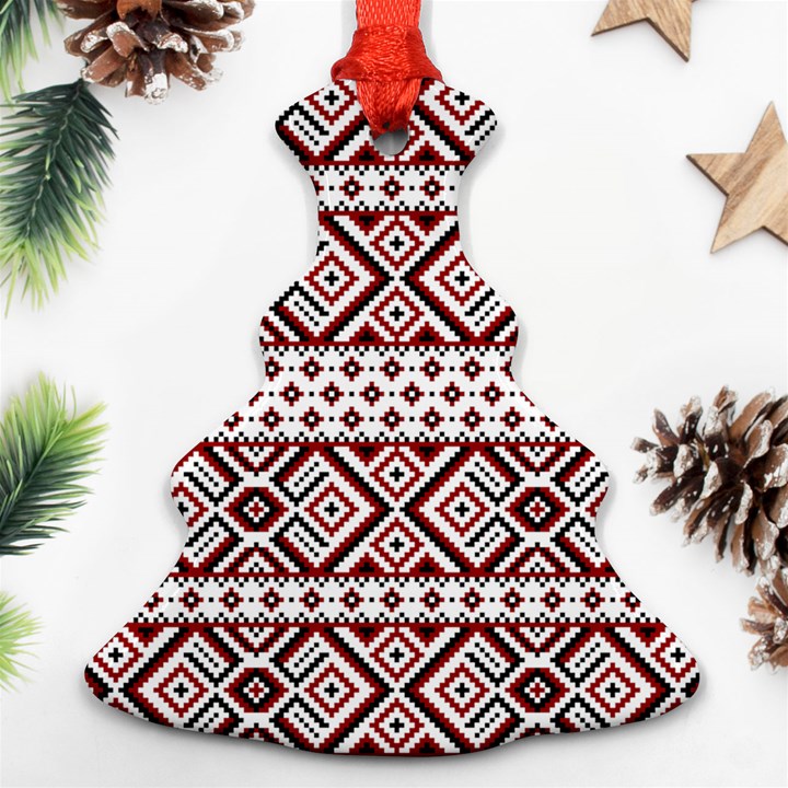 Illustration Of Ukrainian Folk Seamless Pattern Ornament Christmas Tree Ornament (Two Sides)