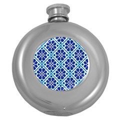 Illustration Of Ukrainian Folk Seamless Pattern Ornament Ethnic Ornament Round Hip Flask (5 Oz) by Grandong