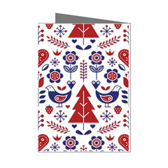 Scandinavian Folk Seamless Pattern Mini Greeting Cards (pkg Of 8)