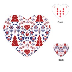 Scandinavian Folk Seamless Pattern Playing Cards Single Design (heart)